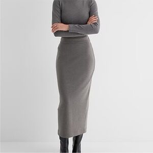 Super High Waisted Luxe Lounge Back Slit Maxi Skirt